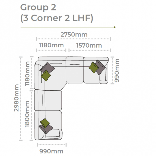 Alstons Aalto Group 2 - 3 Corner 2 LHF