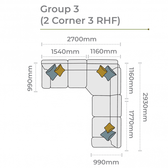 Alstons Memphis Corner Group 3 - Right Hand Facing