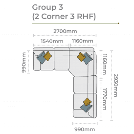 Memphis Corner Group 3 - Right Hand Facing