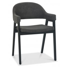 Camden Peppercorn Dining Chair in Dark Grey Fabric (Pair)