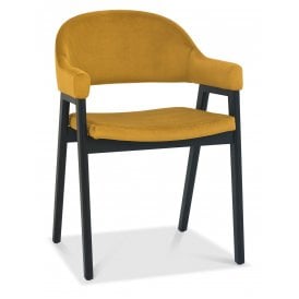 Dining Chair With Mustard Velvet