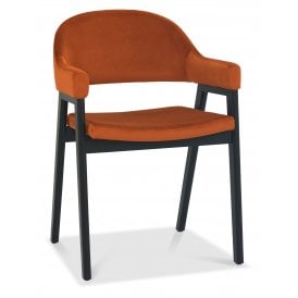 Camden Peppercorn Upholstered Arm Chair in Rust Velvet Fabric (Pair)