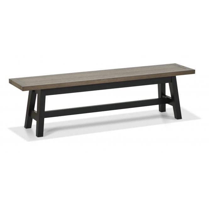 Bentley Designs Camden Weathered Oak & Peppercorn Small Bench