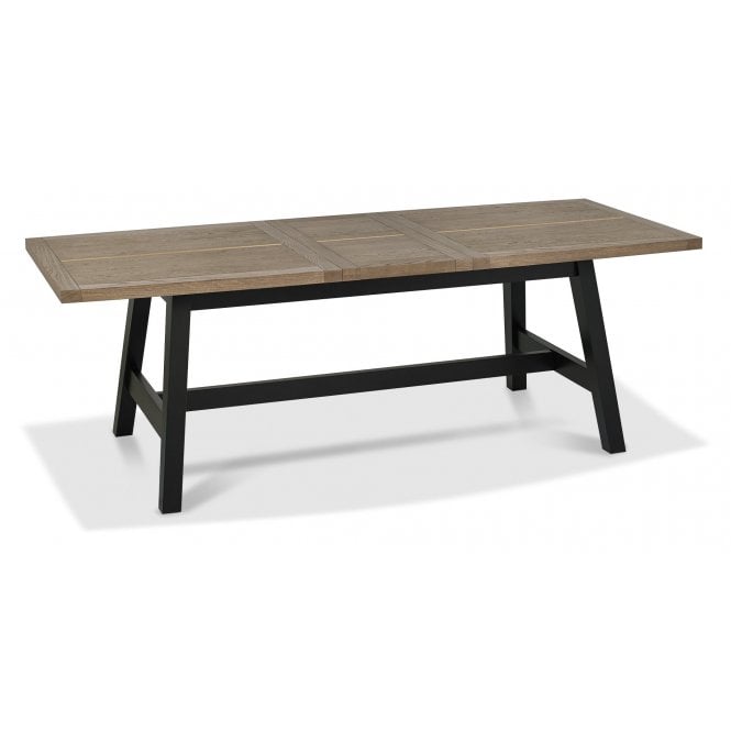 Bentley Designs Camden Weathered Oak & Peppercorn Small Extending Table - 4-6 Seater