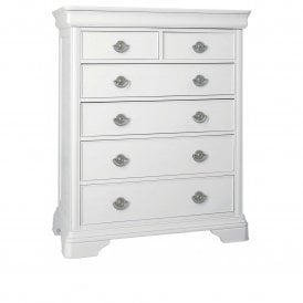 Bentley Designs Chantilly White Tall 2+4 Drawer Chest