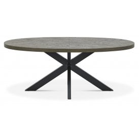 Fumed Oak Oval Table