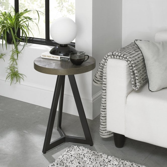 Bentley Designs Ellipse Fumed Oak Lamp Table