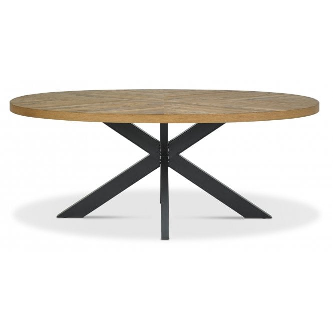 Bentley Designs Ellipse Rustic Oak 6 Seater Table