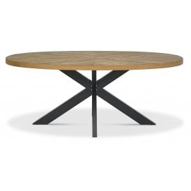 Ellipse Rustic Oak 6 Seater Table