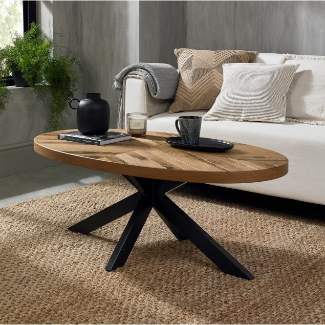 Bentley Designs Ellipse Rustic Oak Coffee Table