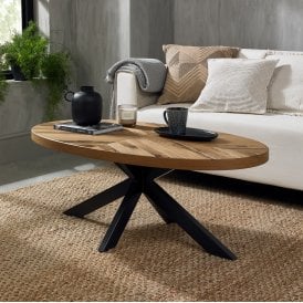 Ellipse Rustic Oak Coffee Table