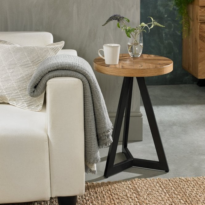 Bentley Designs Ellipse Rustic Oak Lamp Table