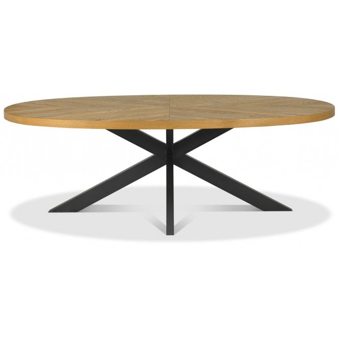 Bentley Designs Ellipse Rustic Oak Large 8 Seater Table