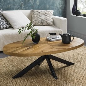 Large Oval Oak Coffee Table