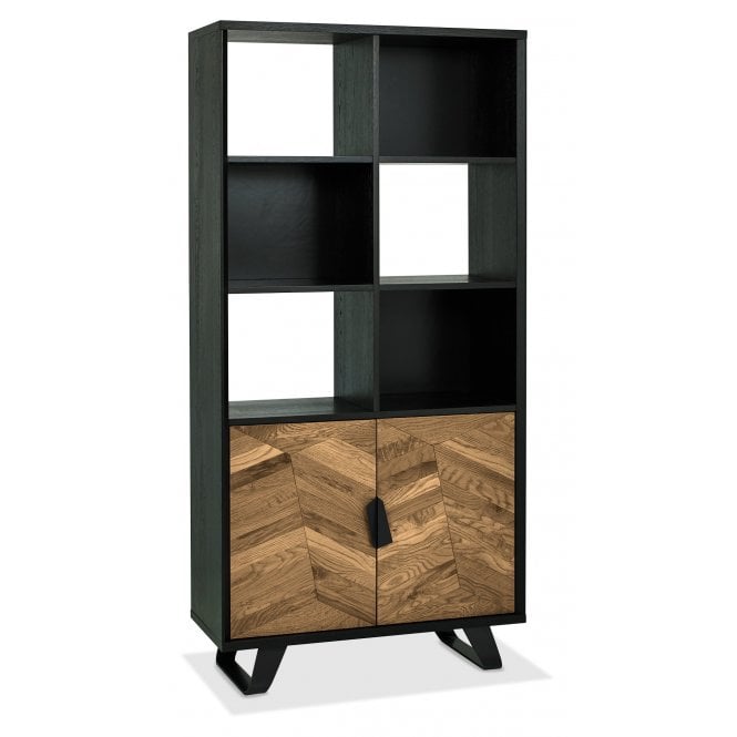 Bentley Designs Emerson Rustic Oak & Peppercorn Display Cabinet