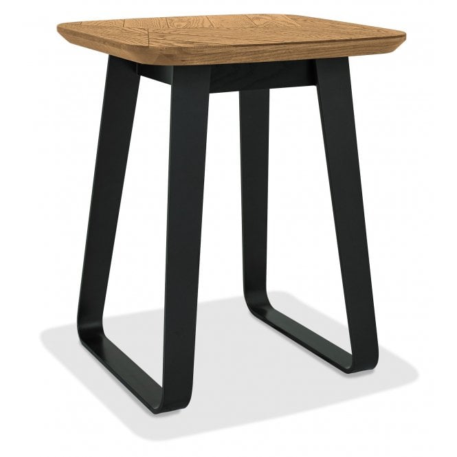 Bentley Designs Emerson Rustic Oak & Peppercorn Square Lamp Table