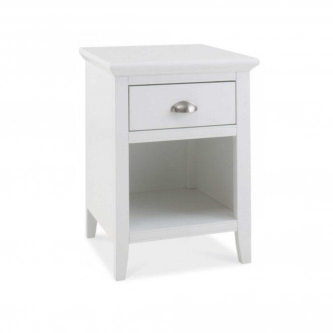 Bentley Designs Hampstead White 1 Drawer Bedside Chest - Nightstand