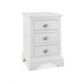 Bentley Hampstead White 3 Drawer Bedside Chest - Nightstand