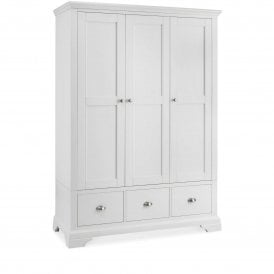 Bentley Designs Hampstead White Triple 3 Door Wardrobe