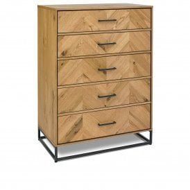 Rustic Oak Tall Bedroom Chest