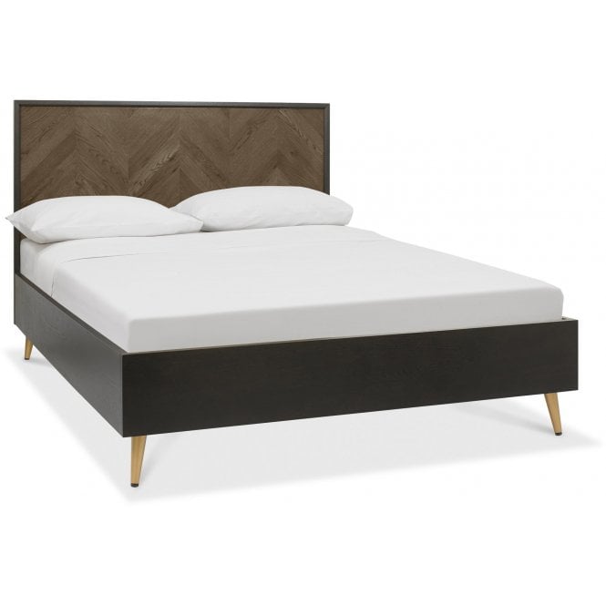 Bentley Designs Sienna Double Bed Frame - Fumed Oak & Peppercorn