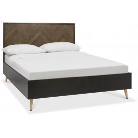 Sienna Super King Size Bed Frame - Fumed Oak & Peppercorn