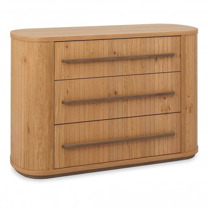 Bentley Designs Vega Knotty Oak & Weathered Oak 3 Drawer Chest