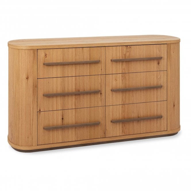 Bentley Designs Vega Knotty Oak & Weathered Oak 6 Drawer Chest