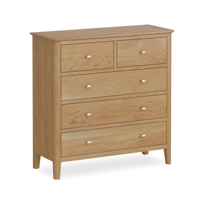 Beverley Oak 2 Over 3 Drawer Chest