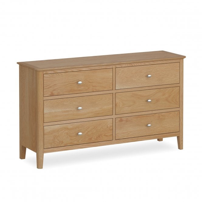 Beverley Oak 6 Drawer Dresser Chest
