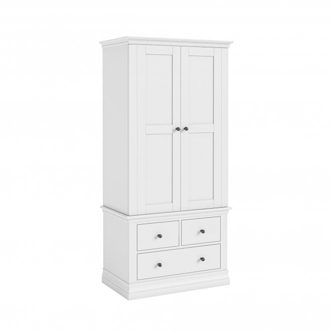 Brittany Double Wardrobe With 3 Drawers - Painted