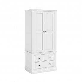 Brittany Double Wardrobe With 3 Drawers - Painted