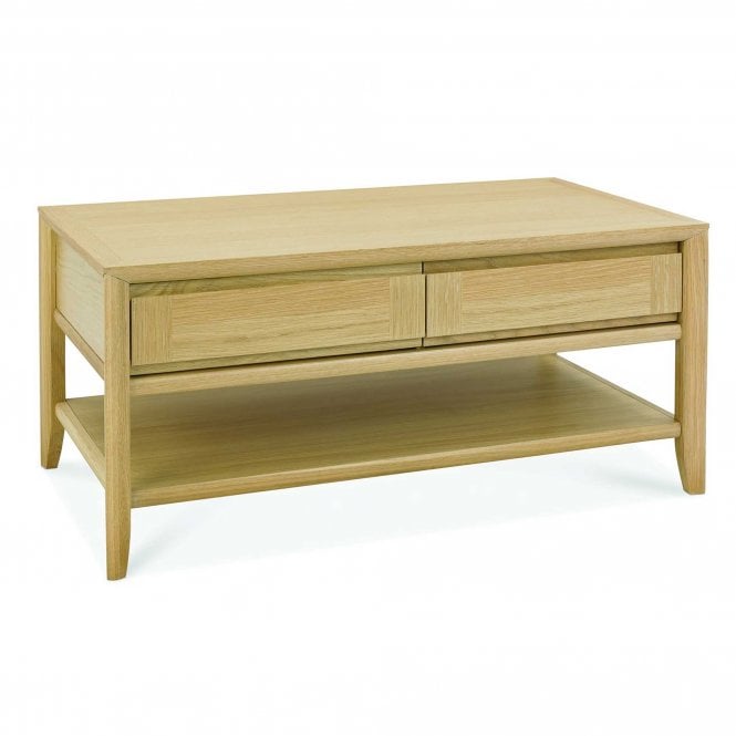 Brogan Oak Coffee Table With Drawers