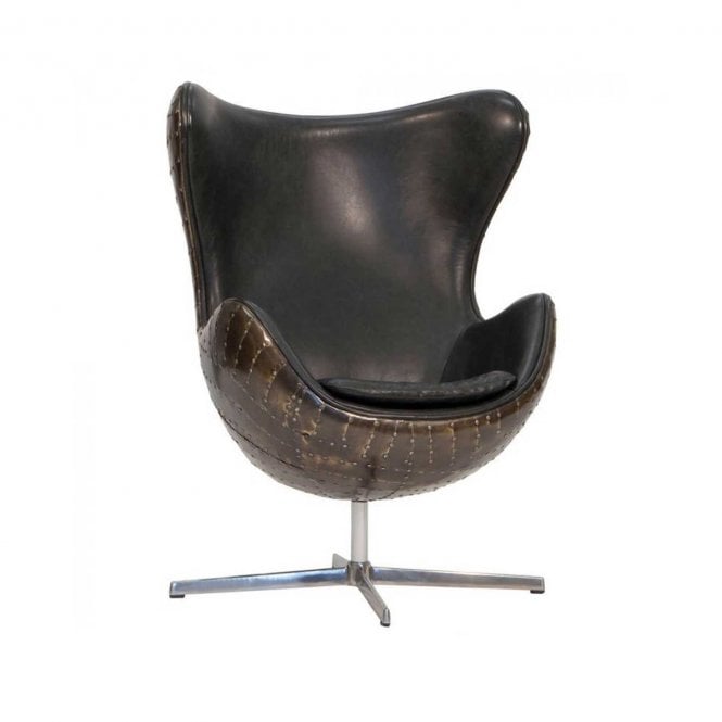 Carlton Furniture  Aviator Keeler Swivel Egg Office Chair - Brass Finish