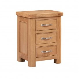 3 Drawer Oak Bedside