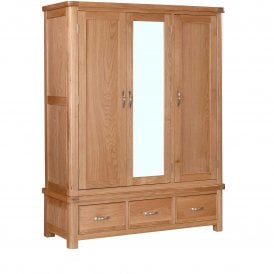 Oak Triple Wardrobe