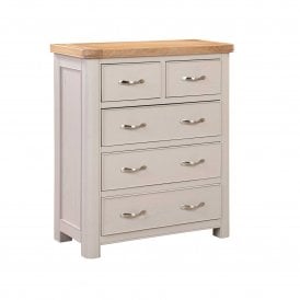 2 Over 4 Grey Painted Chest With oak Top
