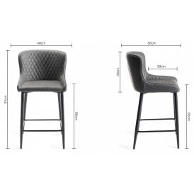 Grey Faux Leather Bar Stools