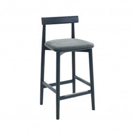 Lara Upholstered Stool - Counter Stool With Back 65cm