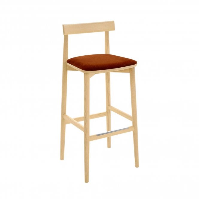 Ercol Lara Upholstered Stool - Counter Stool With Back 75cm
