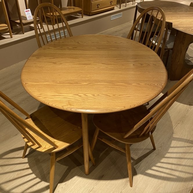 Ercol Windsor Gate Leg Table & 4 Quaker Chairs  - Clearance