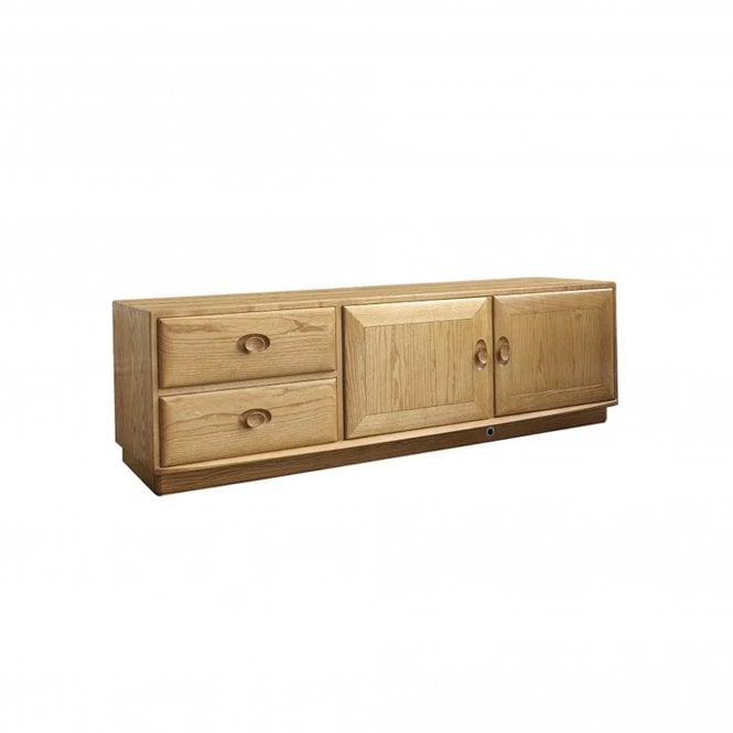 Ercol Windsor Wide Tv Unit with Infra Red Remote Control Repeater