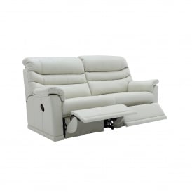 Malvern 3 Seater Manual Recliner Leather Sofa - 2 Seat Cushions