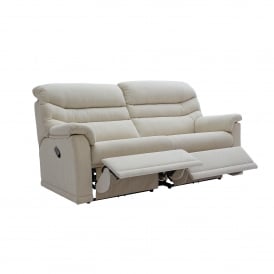 Malvern 3 Seater Manual Recliner Sofa - 2 Seat Cushions - Fabric