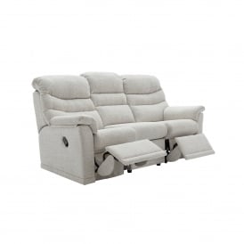 Malvern 3 Seater Manual Recliner Sofa - Fabric