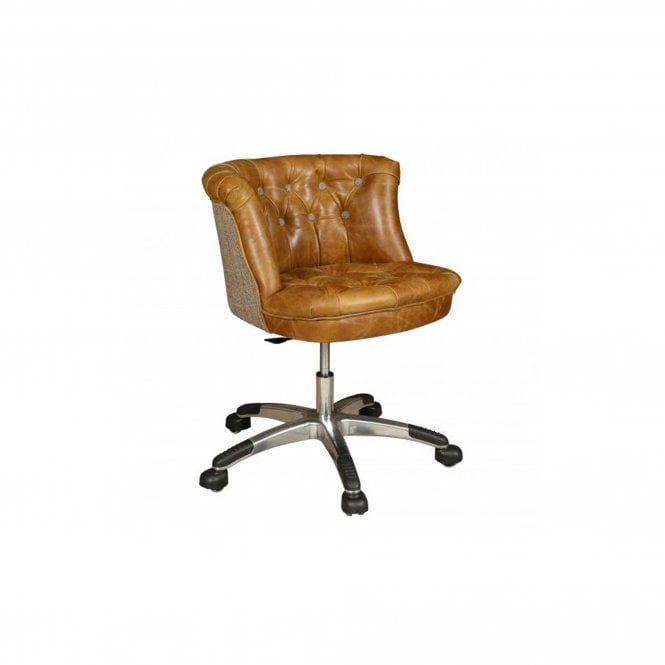 Harris Tweed Leather Office Chair