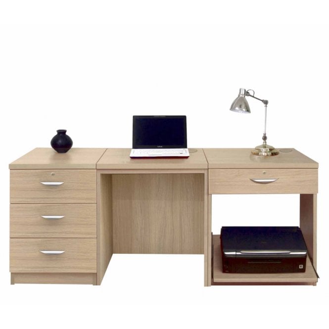 Home Office Furniture Straight Wide Drawer Desk Set 11