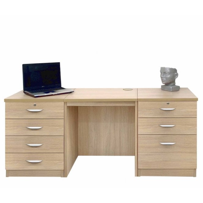 Home Office Furniture Straight Wide Drawer Desk Set 9