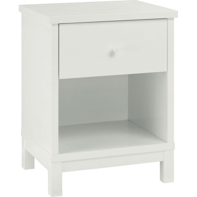 Minerva Atlantic 1 Drawer Bedside Chest - White