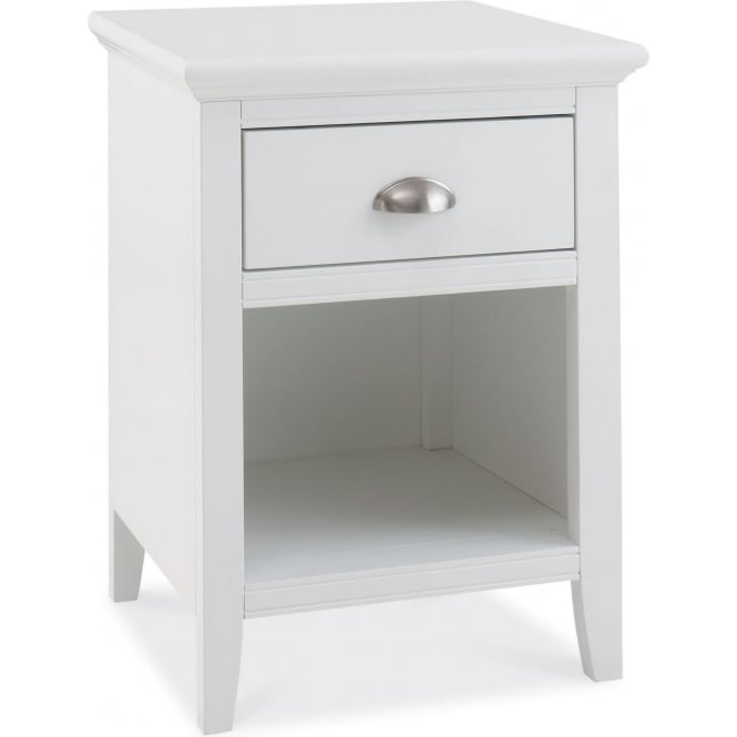 Minerva Hamilton 1 Drawer Bedside Chest - White